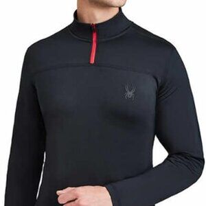 Spyder Active SPM808U ProW=B Black & Red 1/4 Zip Performance Pullover Size XL